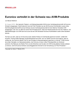 Euronics vertreibt in der Schweiz neu AVM