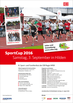 SportCup 2016 Samstag, 3. September in Hilden