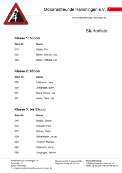 Starterliste - Motorradfreunde Rammingen eV