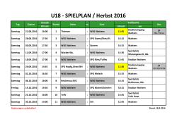 U18 - SPIELPLAN / Herbst 2016