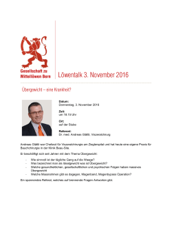 Löwentalk 3. November 2016 - Gesellschaft zu Mittellöwen Bern