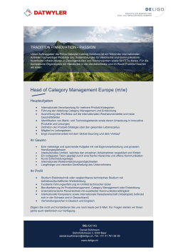Head of Category Management Europe (m/w)