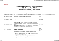 Programm zum 4. Niedersächsischen Schulgartentag 2015
