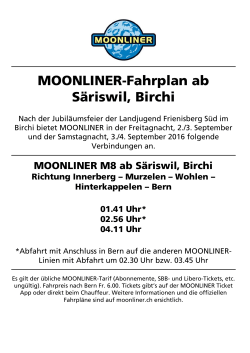 MOONLINER-Fahrplan ab Säriswil, Birchi