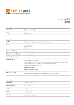 Patienten mit einer Depression für klinische Studien gesucht