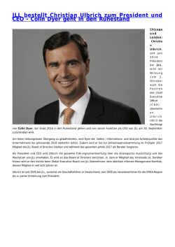 JLL bestellt Christian Ulbrich zum President und - Rohmert
