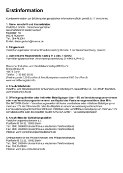 Erstinformation - Inversa GmbH Versicherungsmakler München