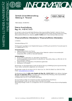 information - Zentrale Universit&auml;tsverwaltung - Martin