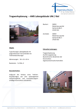Tragwerksplanung – AMS Laborgebäude UNI / Kiel