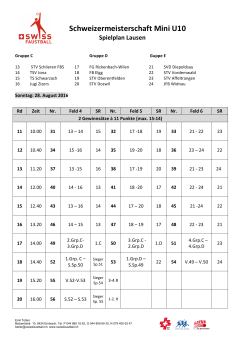 Spielplan U10 - Swiss Faustball