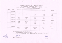 Time Table M. Tech. PEPS - Sardar Patel College of Engineering