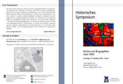 Historisches Symposium - am Institut f&uuml;r Geschichtswissenschaft