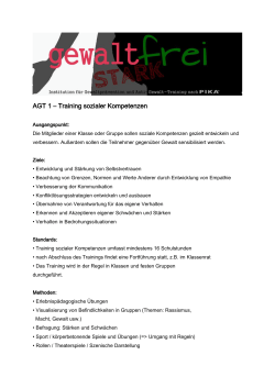 AGT 1 – Training sozialer Kompetenzen