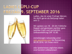 Ladies Cüpli-Cup Freitag 9. September 2016 - Tennis