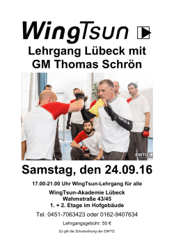Lehrgang Lübeck mit GM Thomas Schrön Samstag, den 24.09.16