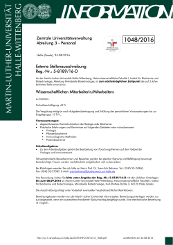 information - Zentrale Universit&auml;tsverwaltung - Martin