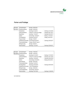 Ferien und Freitage