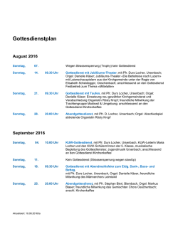 Gottesdienstplan