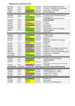 Gottesdienste im November 2016