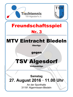 Samstag - TSV Algesdorf