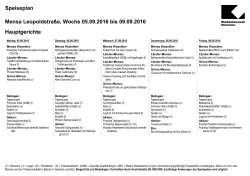 Speiseplan Mensa Leopoldstraße, Woche 05.09.2016 bis 09.09