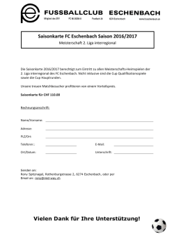 Formular - FC Eschenbach