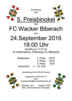 Einladung zum - FC Wacker Biberach