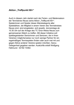 Aktion „Treffpunkt 60+“