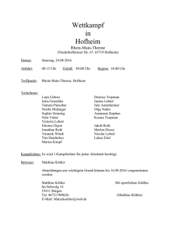 Hofheim - Schwimm - Team Bingerbr&uuml;ck