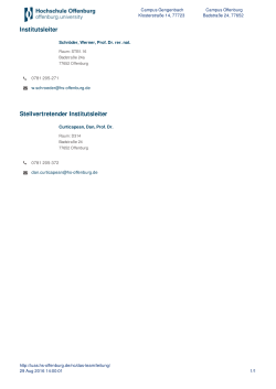 Institutsleiter Stellvertretender Institutsleiter