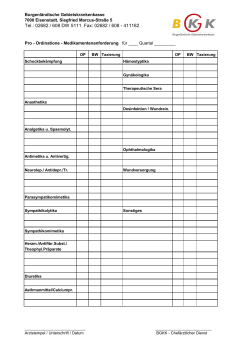 Medikamentenanforderung für Fachärzte