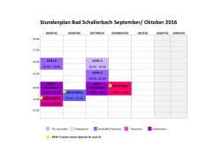 Stundenplan Bad Schallerbach September/ Oktober