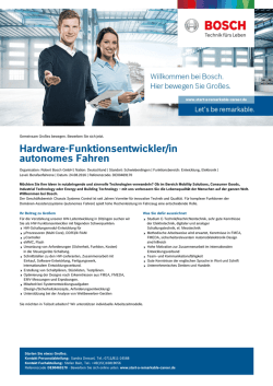 Hardware-Funktionsentwickler/in autonomes Fahren