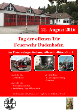 21. August 2016 Tag der offenen Tür Feuerwehr Dudenhofen