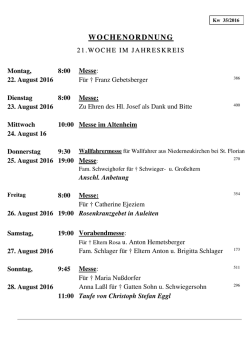 WOCHENORDNUNG