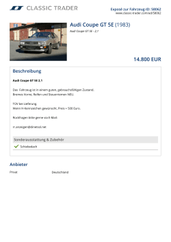 Audi Coupe GT 5E (1983) 14.800 EUR