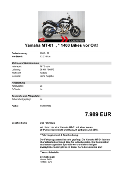 Detailansicht Yamaha MT-01 €,€* 1400 Bikes vor Ort!