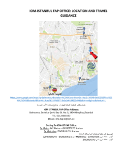 IOM‐ISTANBUL FAP OFFICE: LOCATION AND TRAVEL GUIDANCE