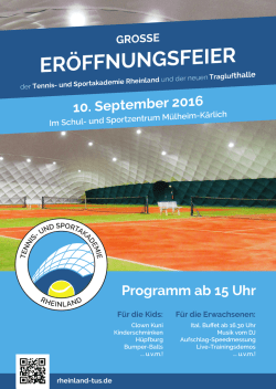Info-Plakat - Tennis- und Sportakademie Rheinland