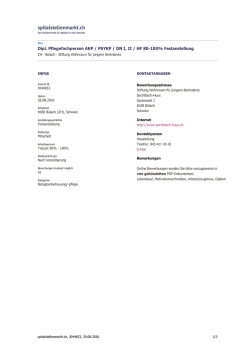 Dipl. Pflegefachperson AKP / PSYKP / DN I, II / HF 80-100