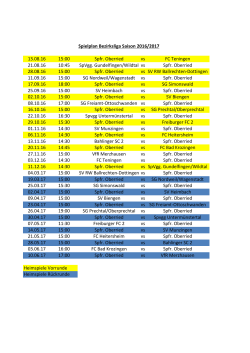 Spielplan Bezirksliga 16-17