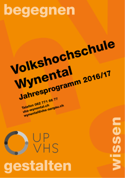 Programmheft 2016/17 - Verband der Aargauer Volkshochschulen