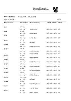 Klausuren LPO 2003 (September 2016), Stand: 23.08.2016