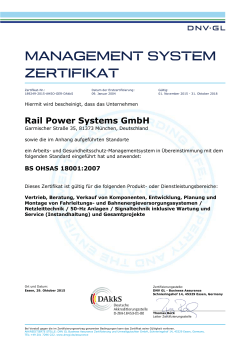 DNV Zertifikat BS OHSAS 18001