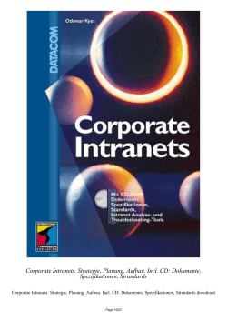 Corporate Intranets. Strategie, Planung, Aufbau. Incl. CD