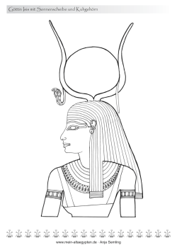 Göttin Isis mit Sonnenscheibe und Kuhgehörn