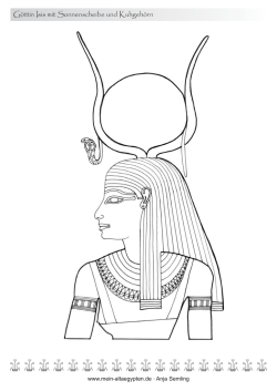 G&ouml;ttin Isis mit Sonnenscheibe und Kuhgeh&ouml;rn