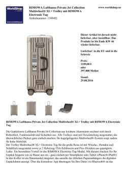 RIMOWA Lufthansa Private Jet Collection Multiwheel&reg; XL+ Trolley