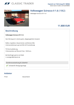 Volkswagen Scirocco II 1.6 (1982) 11.800 EUR