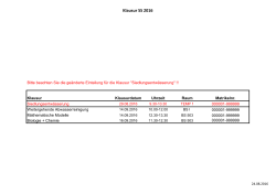Raumeinteilung für die Klausuren im SoSe 2016